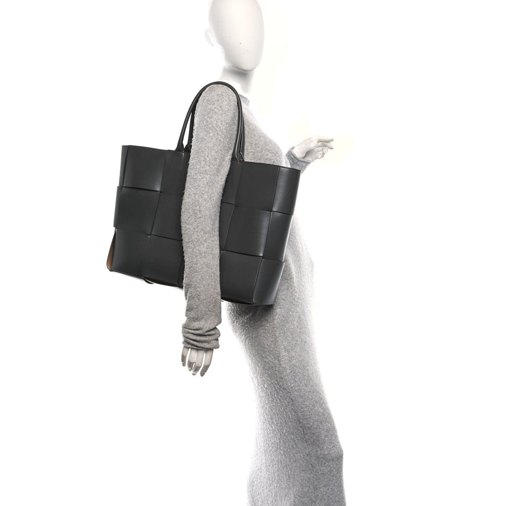 Nappa Maxi Intrecciato Large Arco Tote Grey