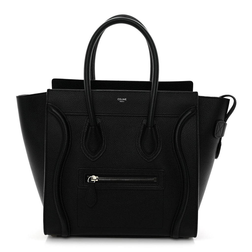 Drummed Calfskin Micro Luggage Black