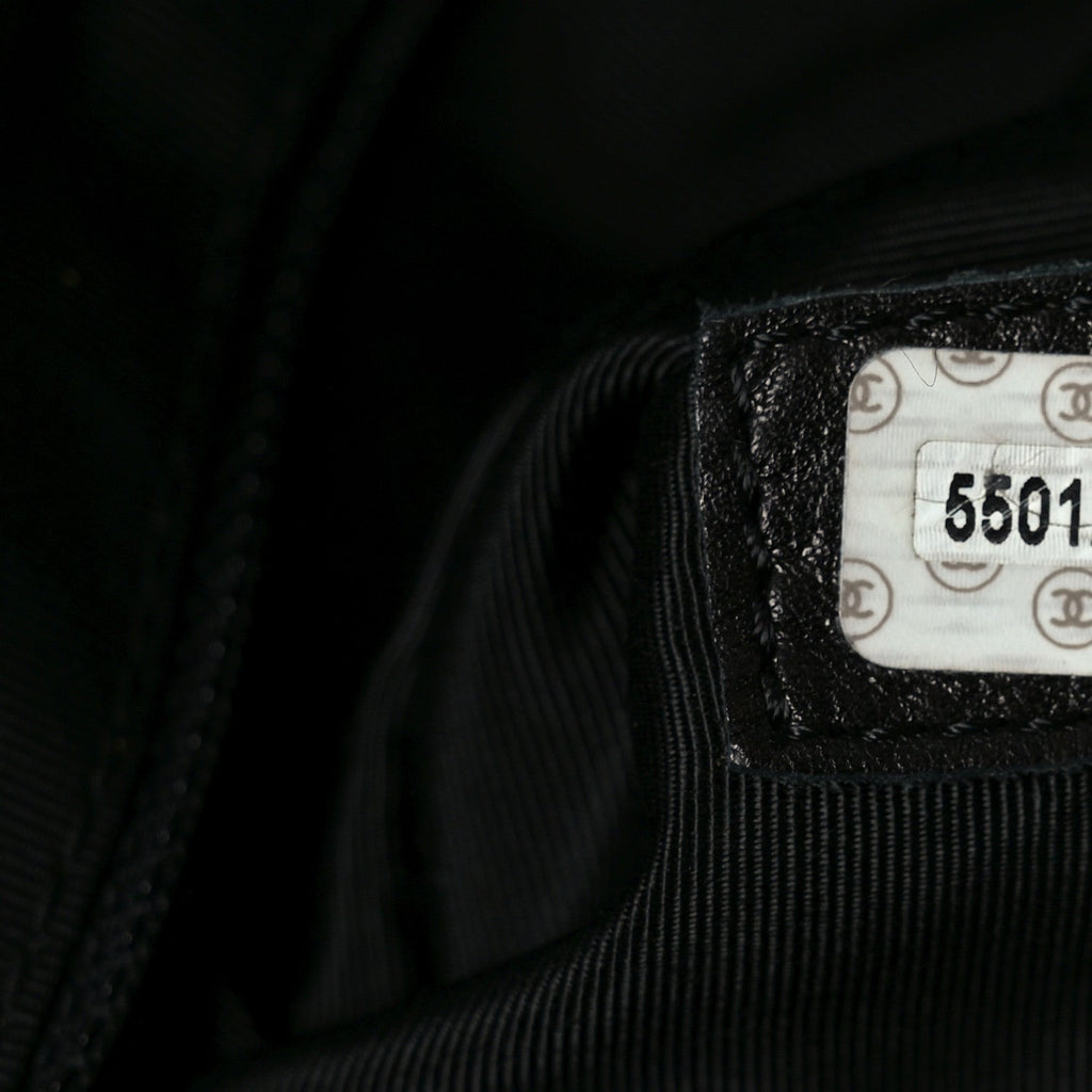 Lambskin CC Stitched Tote Black