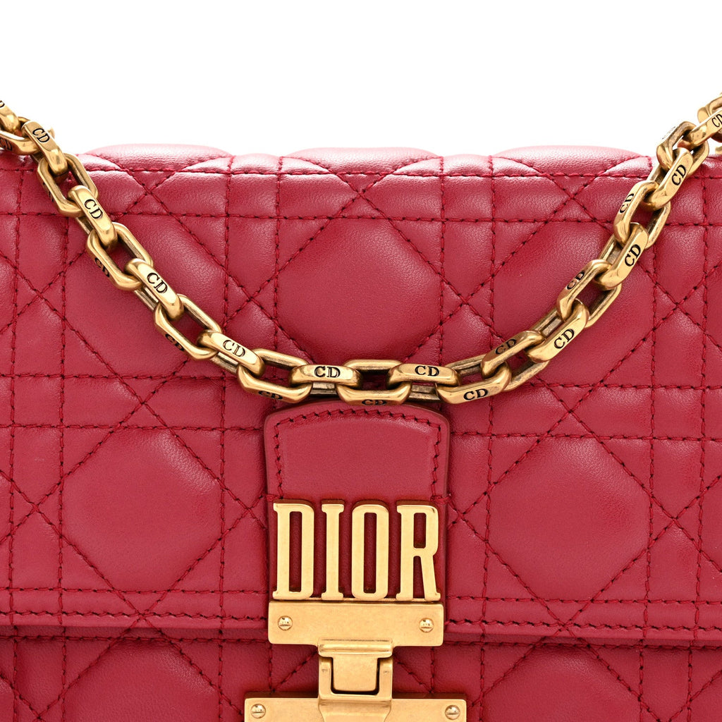 Lambskin Cannage Large Dioraddict Flap Red