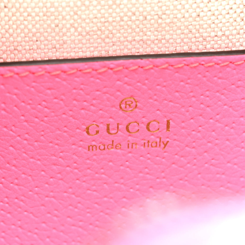 GG Supreme Monogram Textured Dollar Calfskin Web Ophidia Small Crossbody Bag Beige Ebony Fuchsia