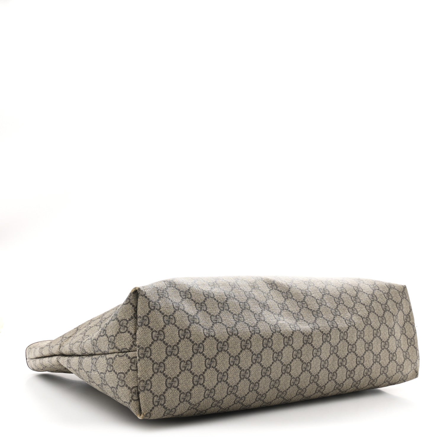 GG Supreme Monogram Large Zippered Shopping Tote Dark Brown