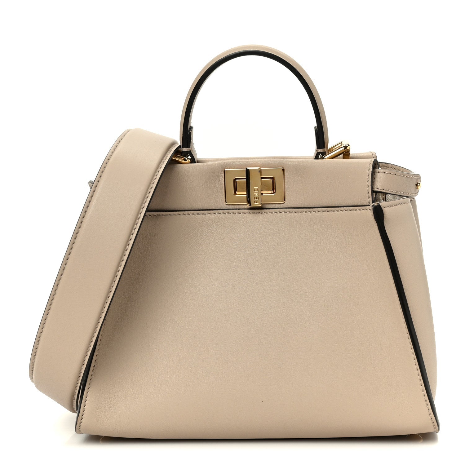 Vitello Seta Canvas FF Embroidered Mini Peekaboo Iconic Satchel Nuvola