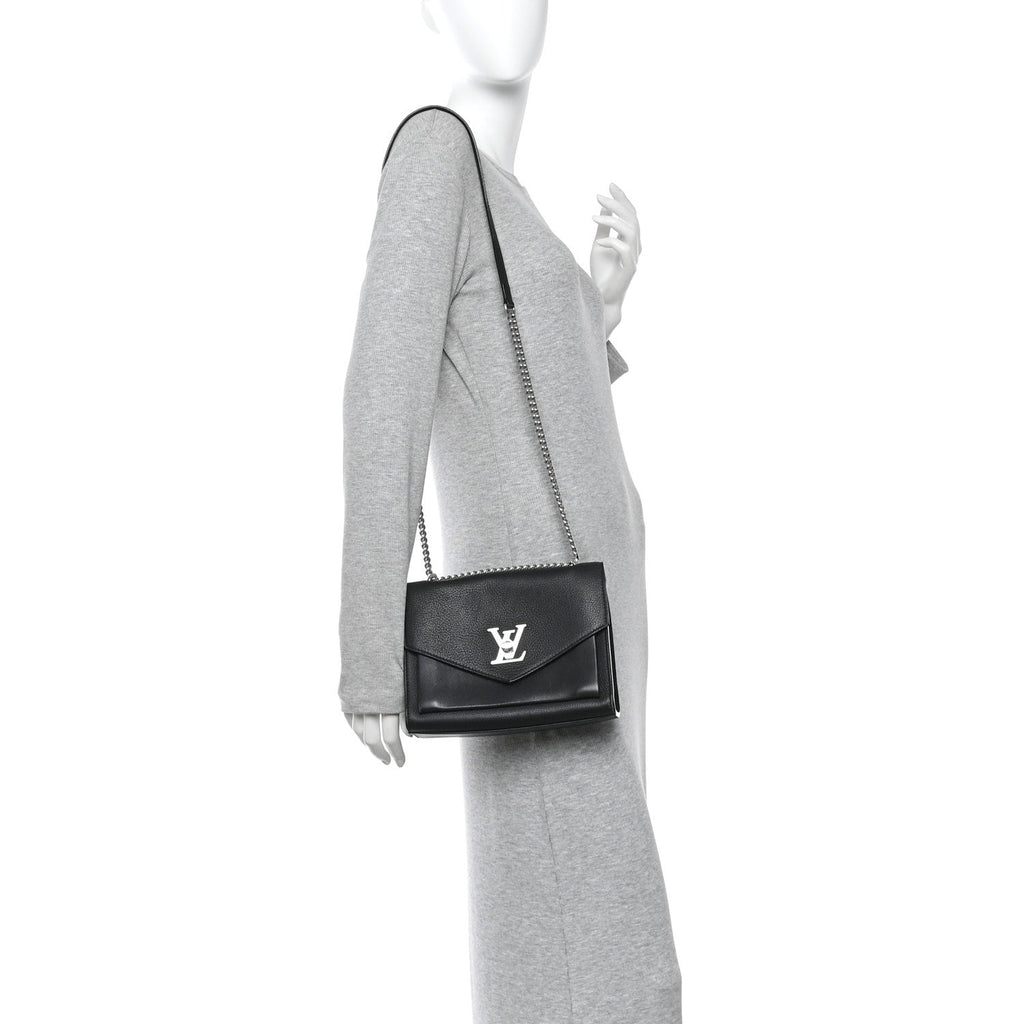 Soft Calfskin My Lockme Chain Bag BB Black