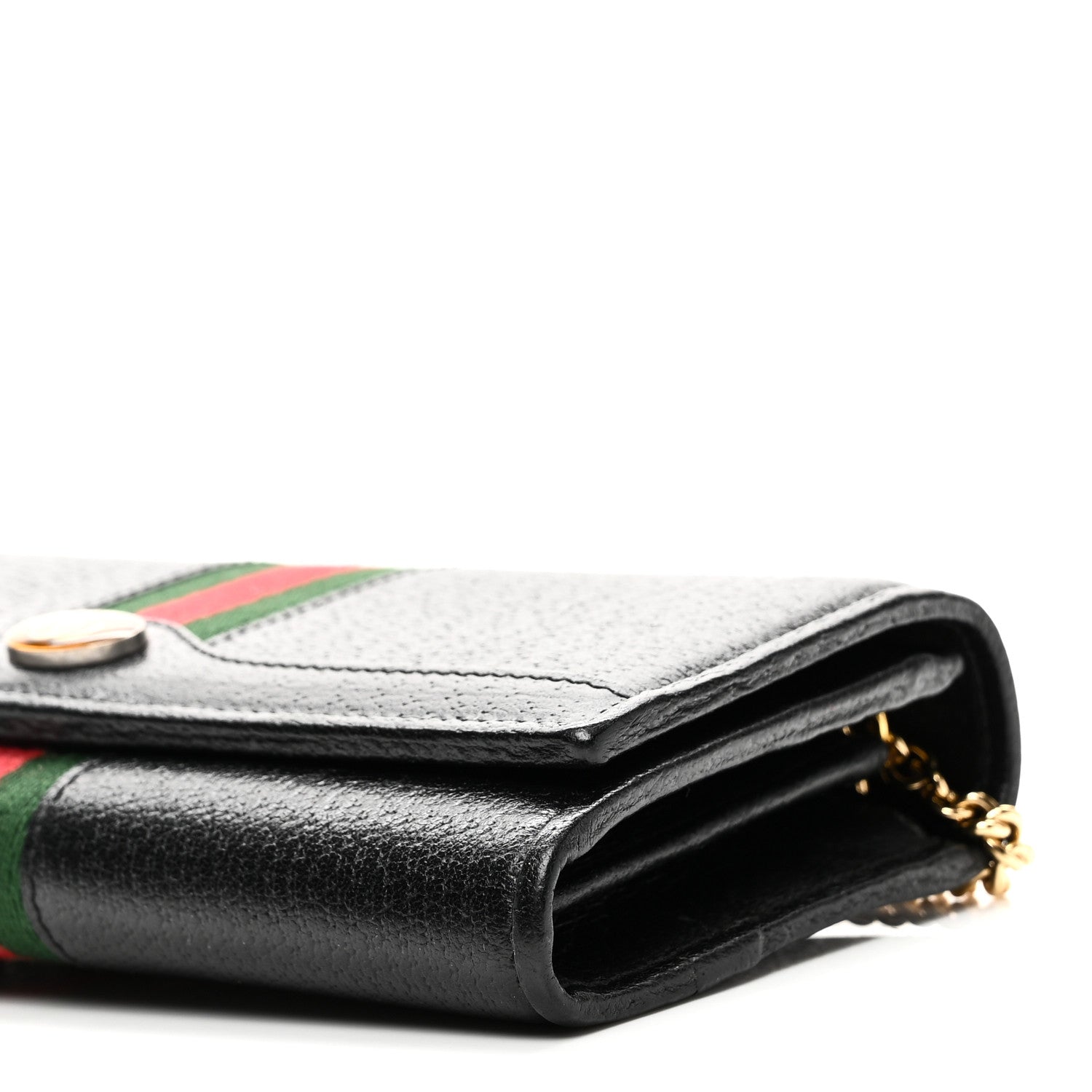 Textured Calfskin Web Ophidia Wallet On Chain Black