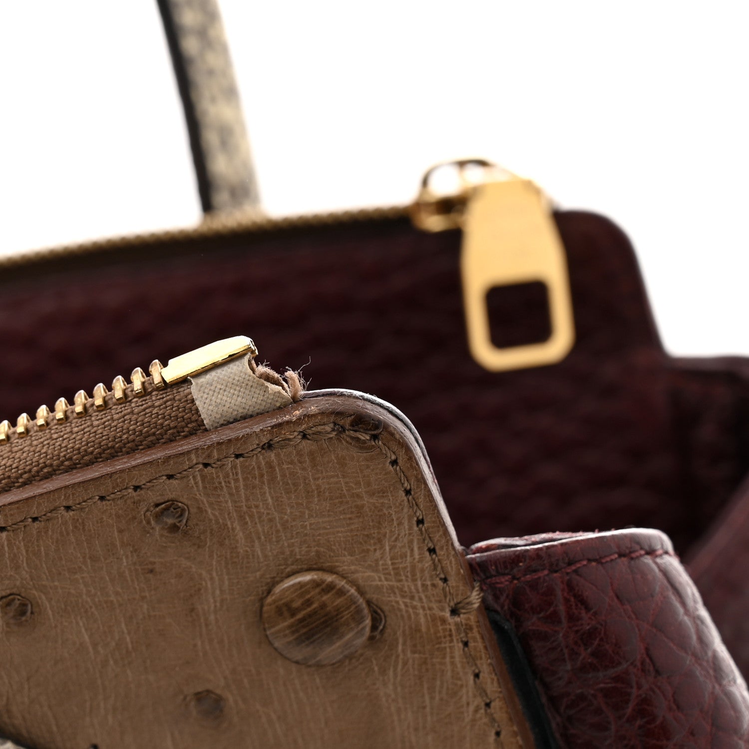 Ostrich Lizard Majestueux Tote MM Bordeaux