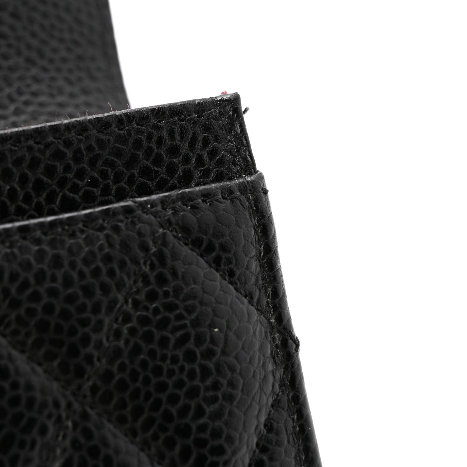 Caviar Quilted Flap  Holder Wallet Black