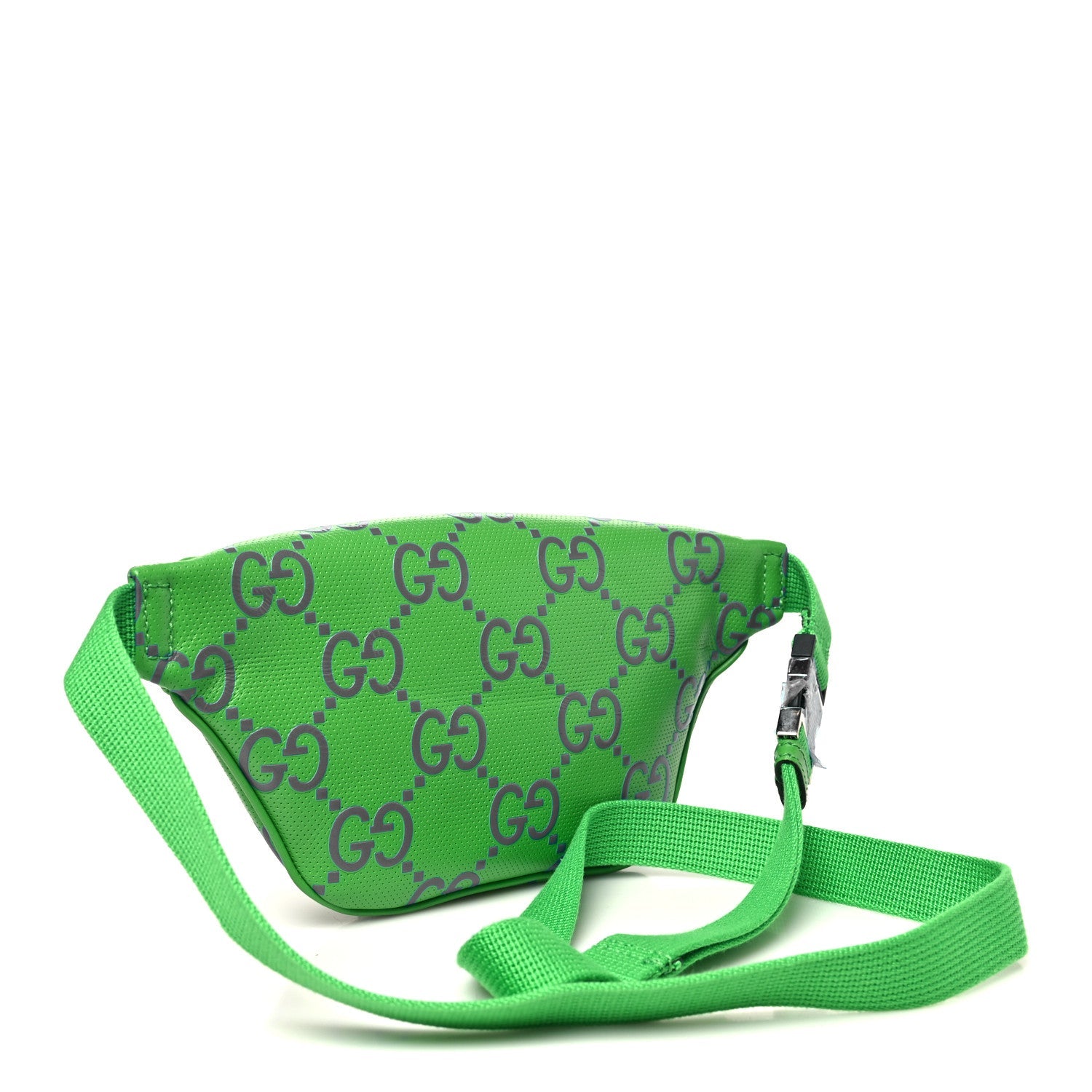Calfskin GG Tennis Bi-Color Embossed Belt Bag Joy Green Joy Blue