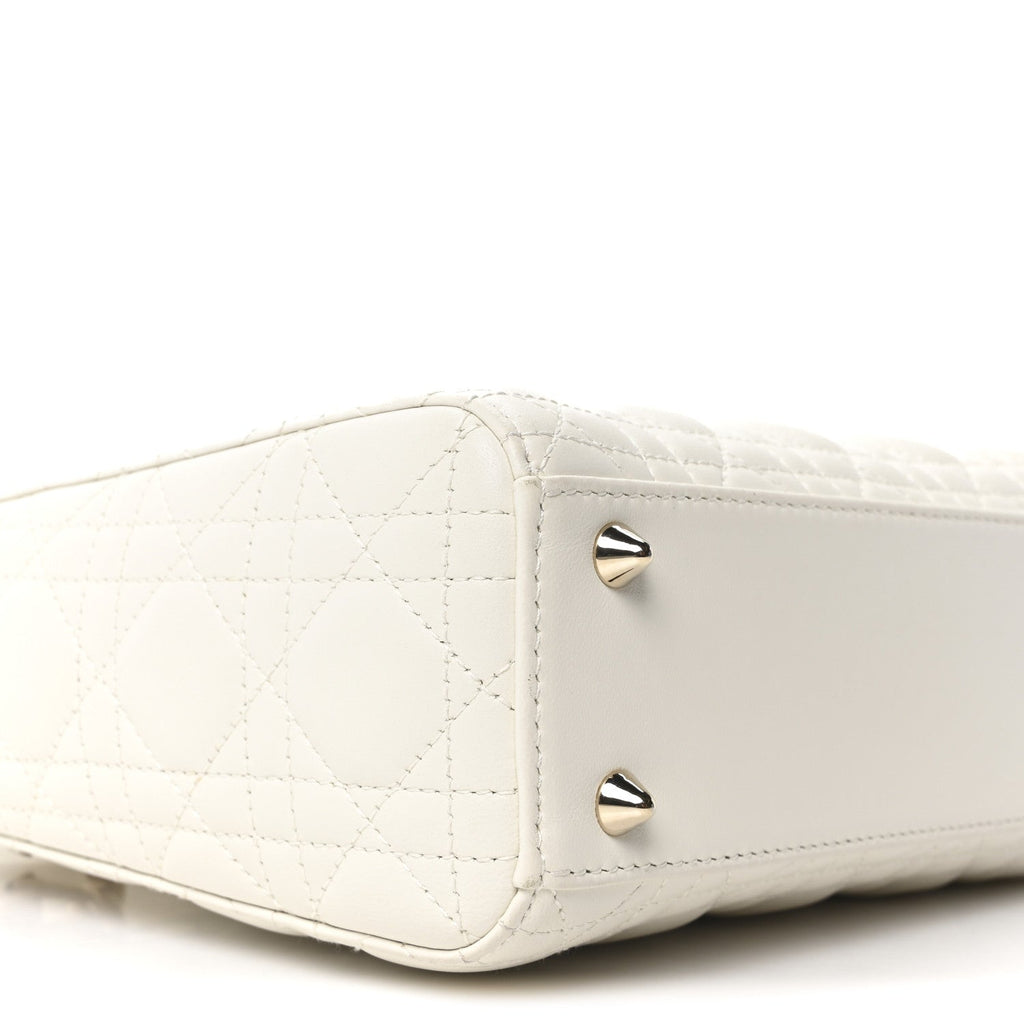 Lambskin Cannage Small My ABCDior Lady Dior White