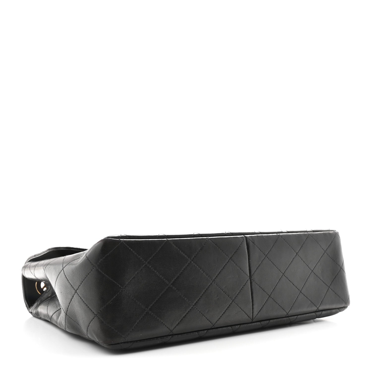 Lambskin Quilted XL Jumbo Single Flap Black