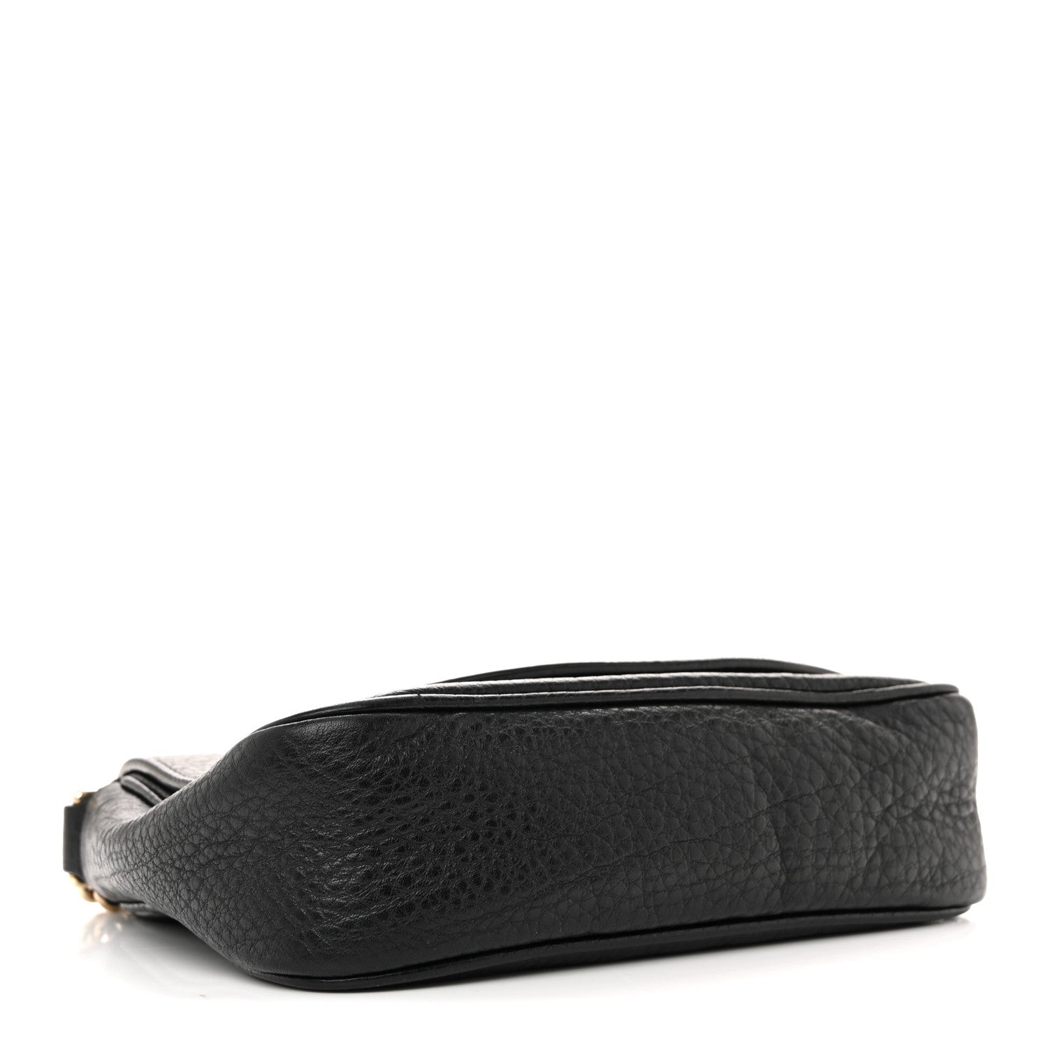 Pebbled Calfskin Small Soho Flap Crossbody Black