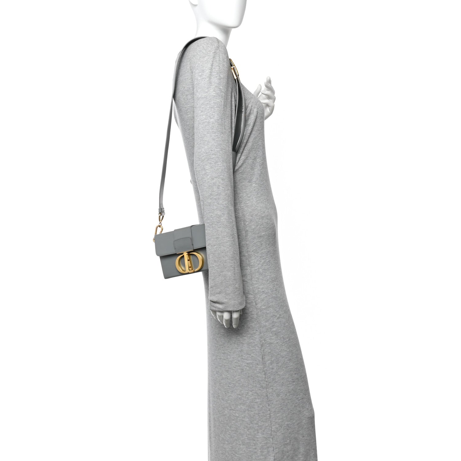 Box Calfskin 30 Montaigne Box Bag Gray