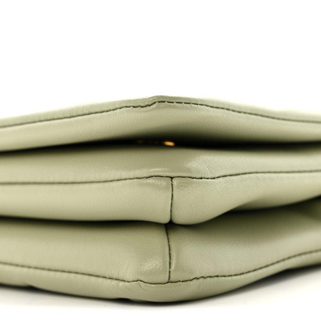 Lambskin Embossed Monogram Pochette Coussin Green