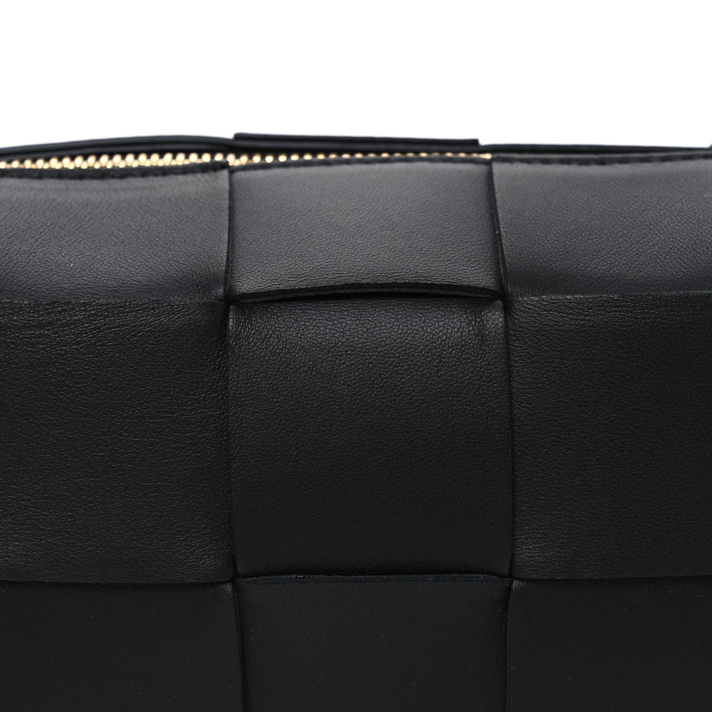 Lambskin Maxi Intrecciato Small Brick Cassette Bag Black