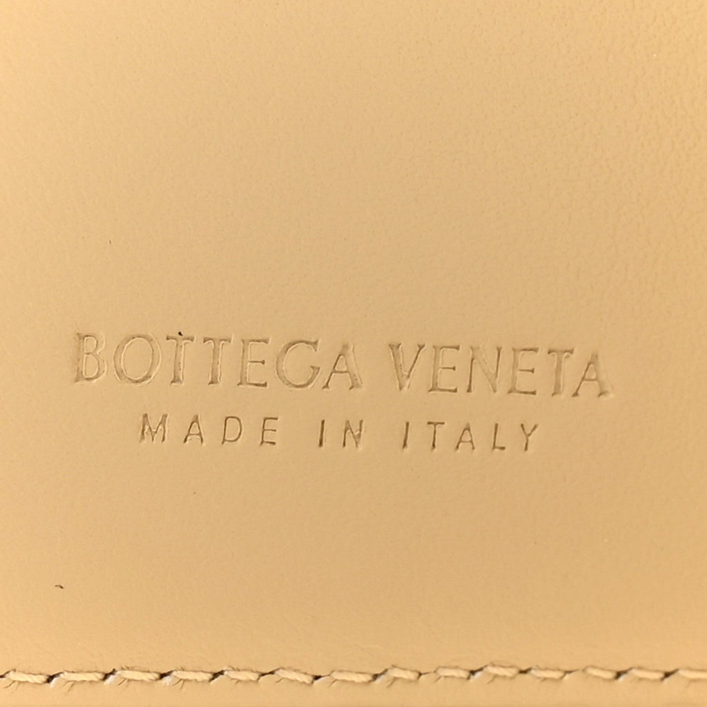 Nappa Maxi Intrecciato Small Bi-Fold Zip Wallet Porridge