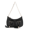 Lambskin Tassel Hobo Black