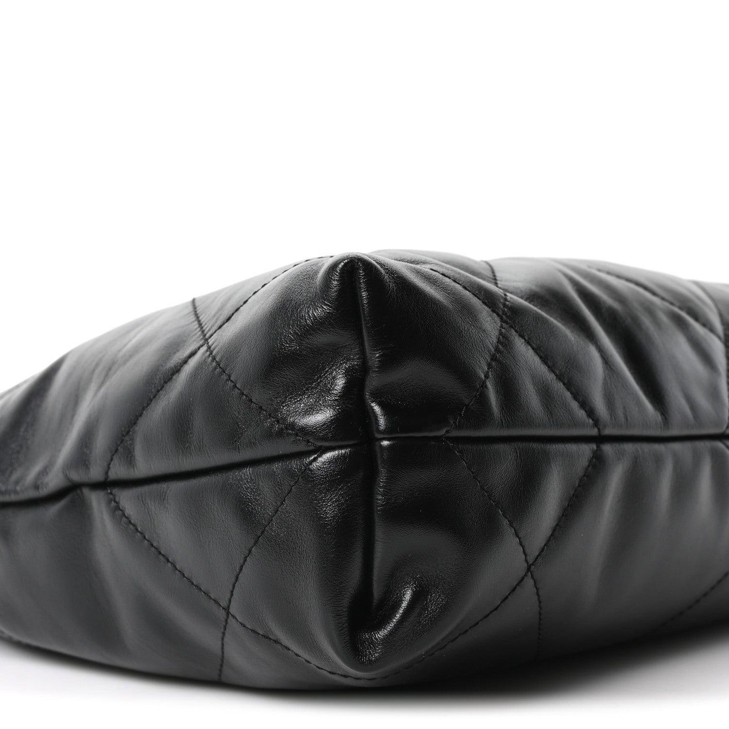 Shiny Calfskin Quilted Small Chanel 22 Black