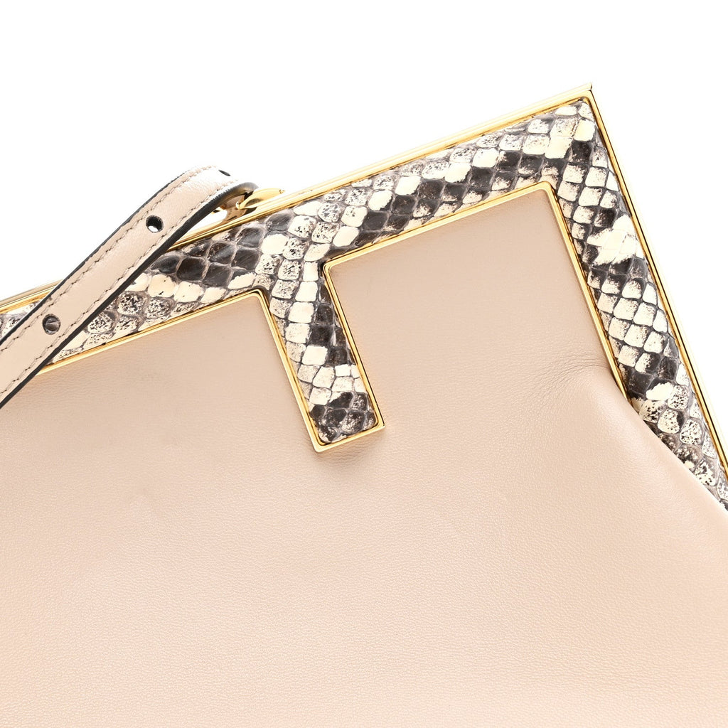 Shiny Nappa Snakeskin Small Fendi First Rosa Confetto Cipria