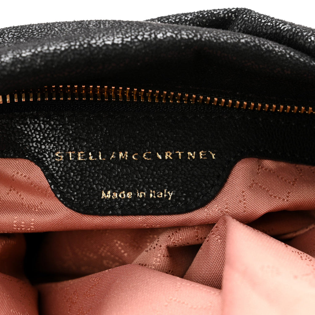 Shaggy Deer Small Falabella Fold Over Tote Black