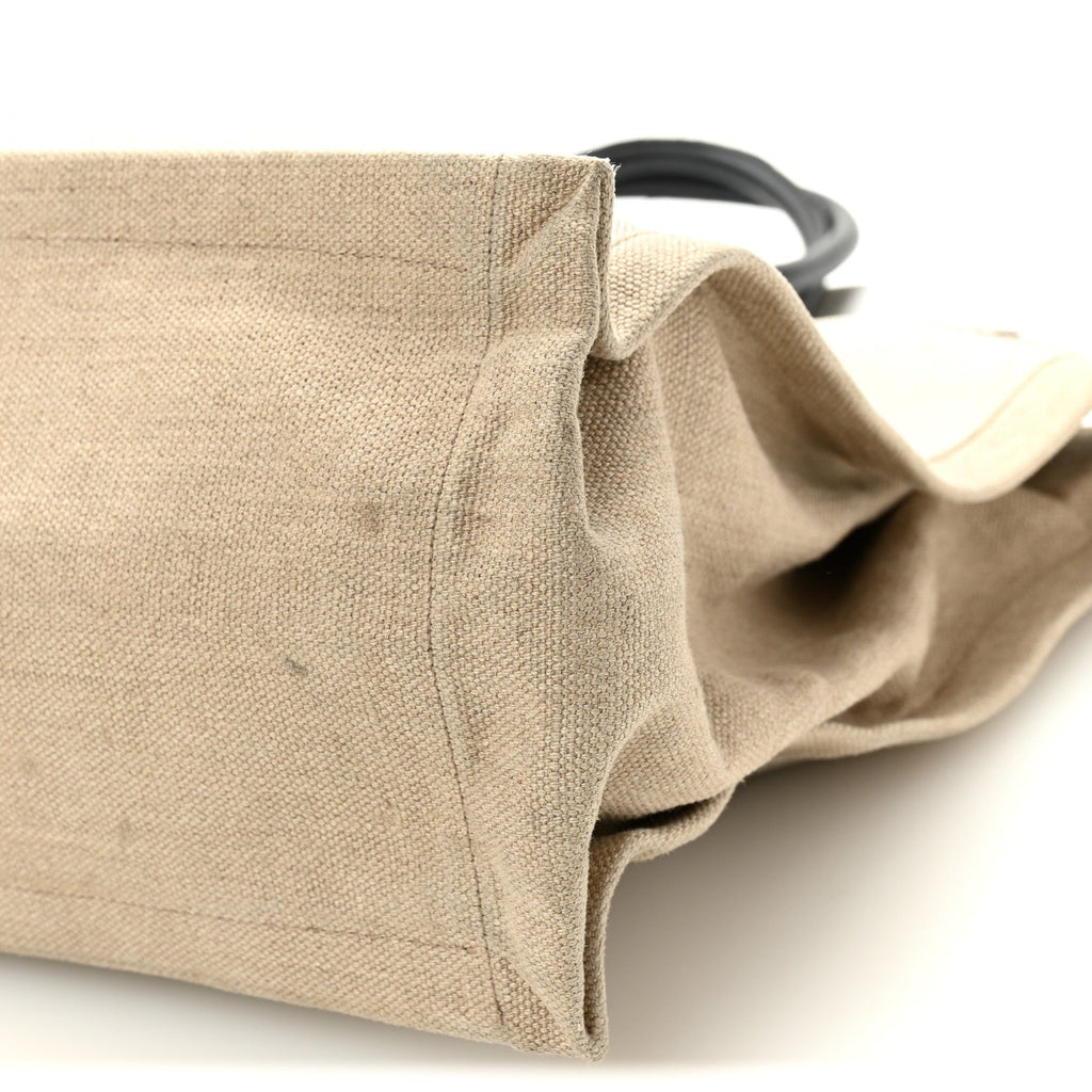 Linen Calfskin Rive Gauche Tote Optic White