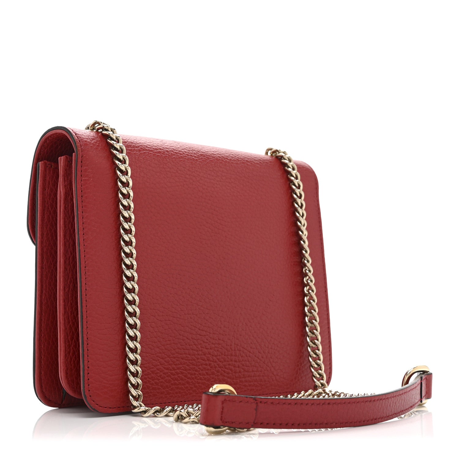 Dollar Calfskin Small Interlocking G Shoulder Bag Red