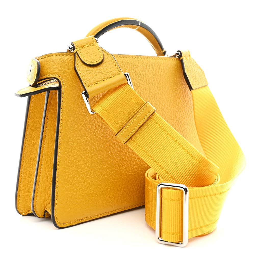 Cuoio Romano Vitello Cover Bi-Color Peekaboo I See U X Cross Satchel Sunflower Pietra Mimosa