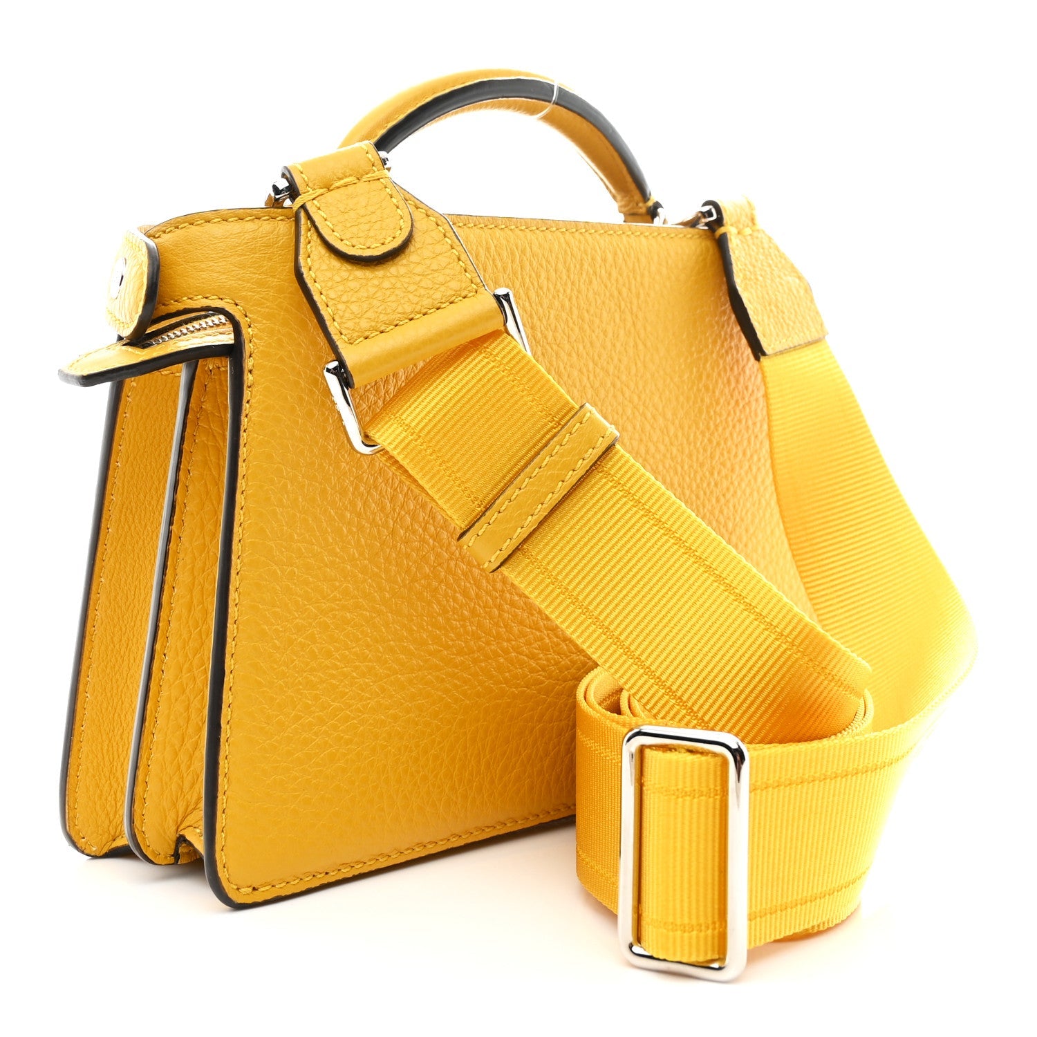Cuoio Romano Vitello Cover Bi-Color Peekaboo I See U X Cross Satchel Sunflower Pietra Mimosa