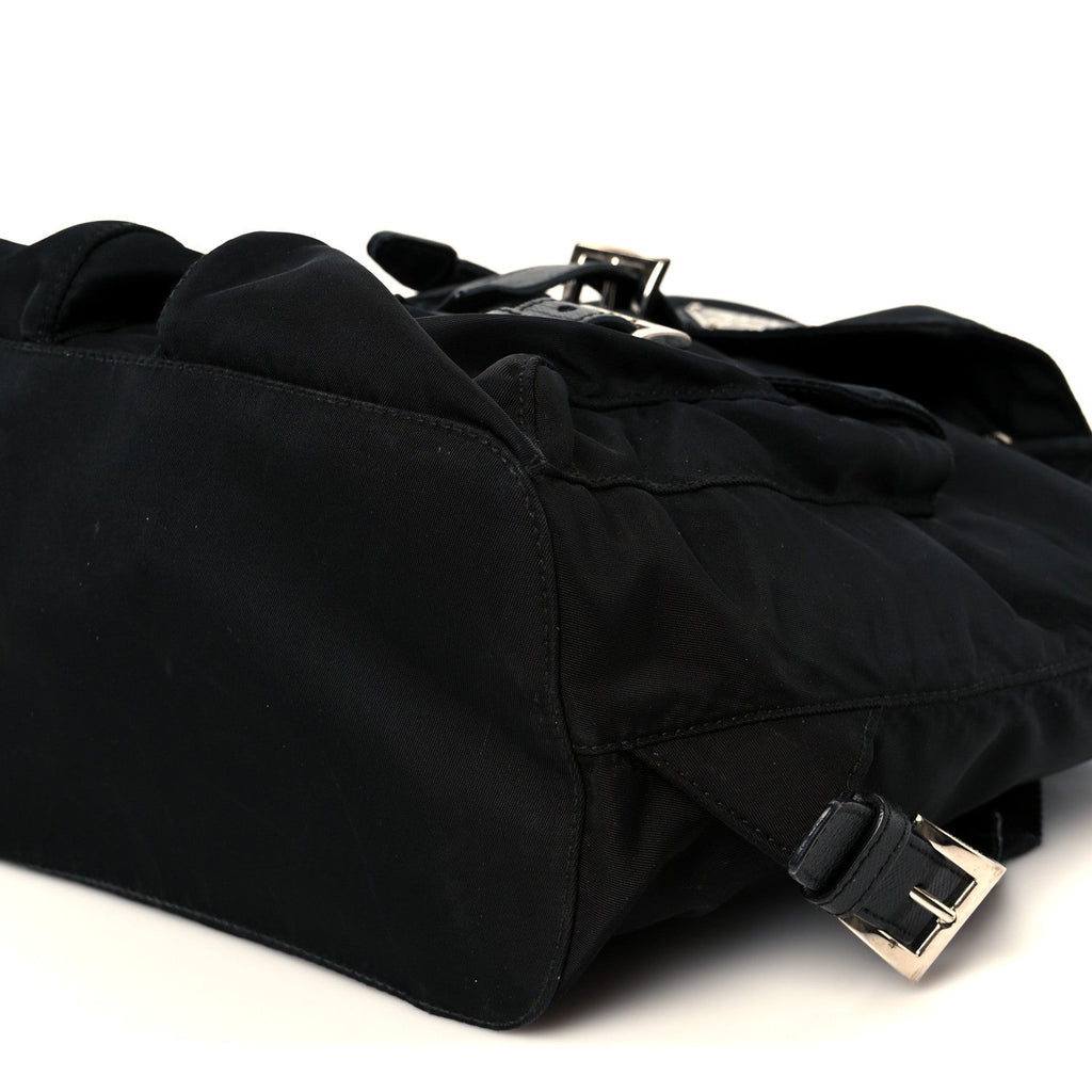 Tessuto Nylon Saffiano Small Backpack Black