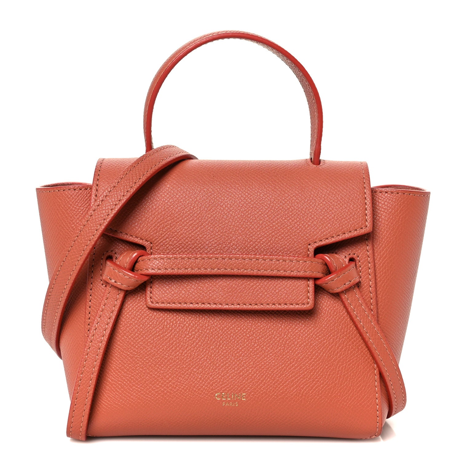Grained Calfskin Nano Belt Bag Terracotta