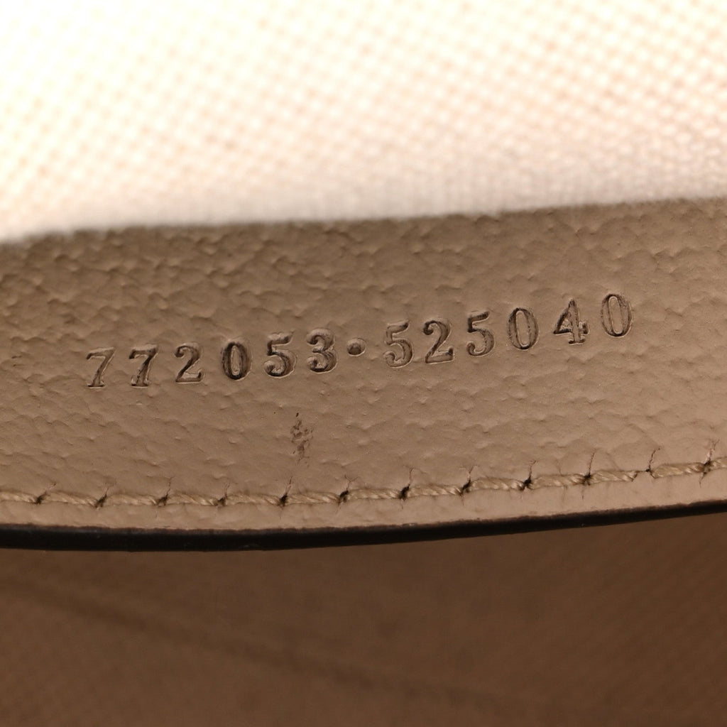 GG Supreme Monogram Textured Dollar Calfskin Web Ophidia Mini Top Handle Bag Beige Mystic White Oatmeal