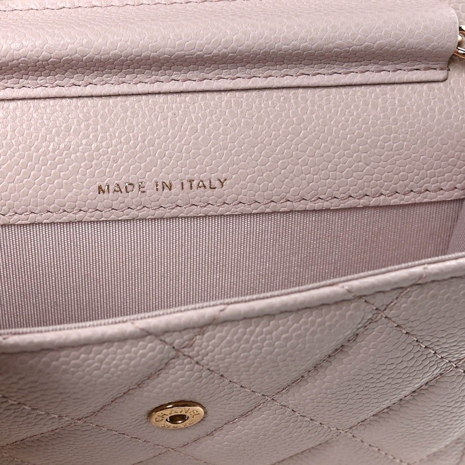 Caviar Quilted Miss Coco Clutch With Chain Light Purple