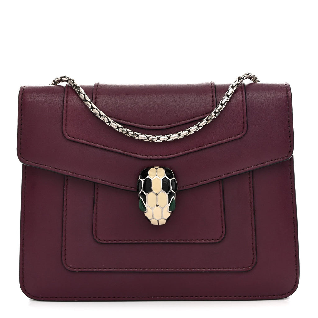 Calfskin Small Serpenti Forever Snake Strap Crossbody Bag Purple