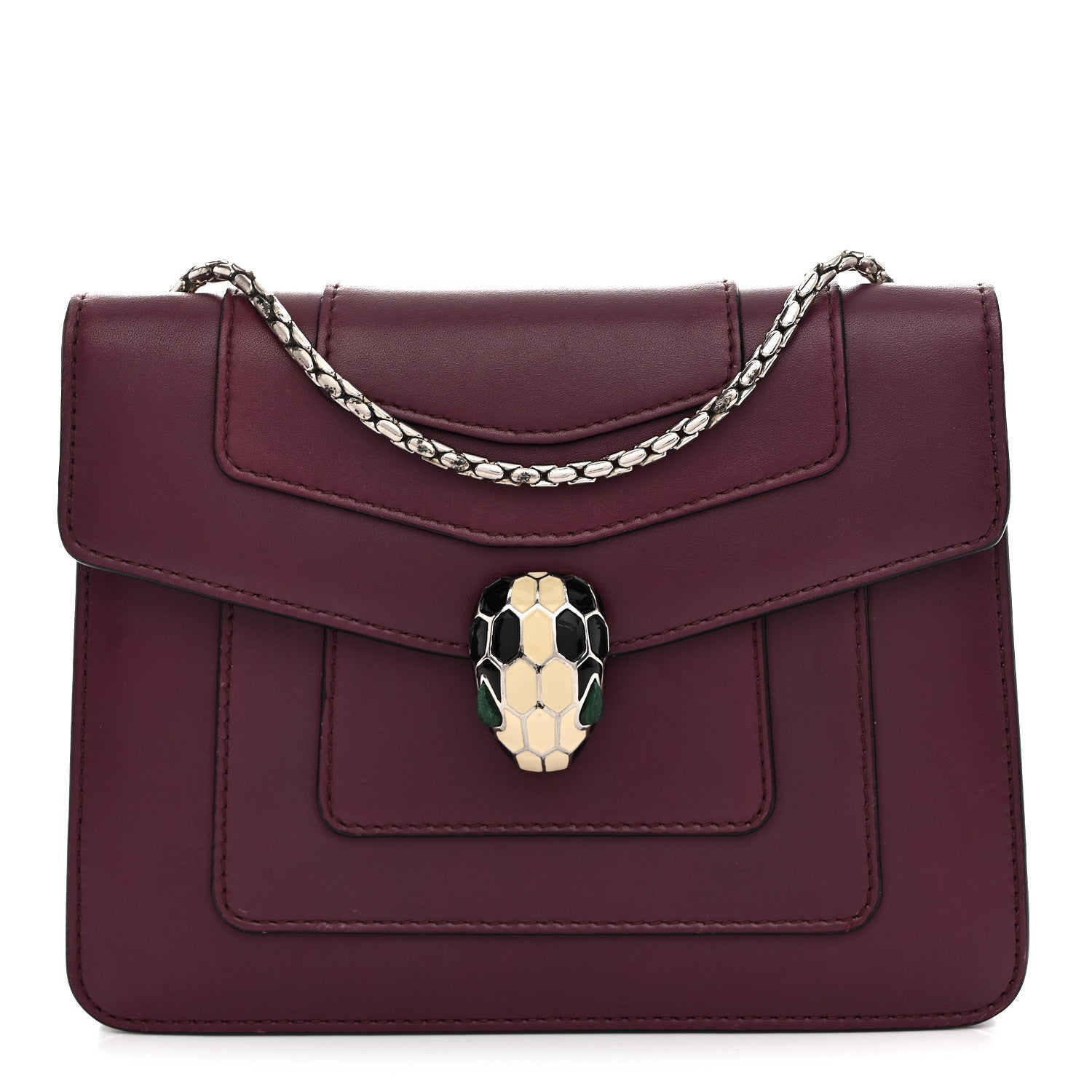 Calfskin Small Serpenti Forever Snake Strap Crossbody Bag Purple