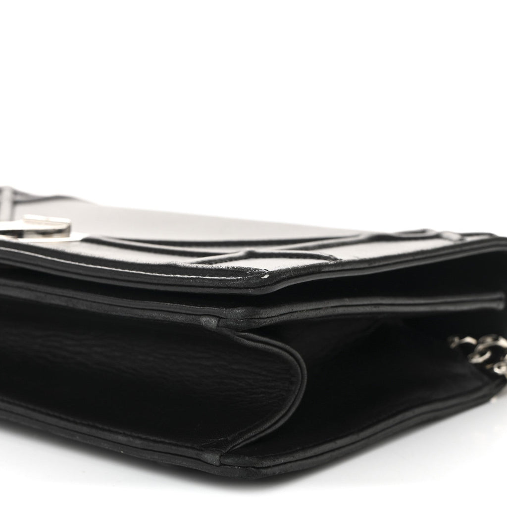 Lambskin Medium Diorama Flap Bag Black