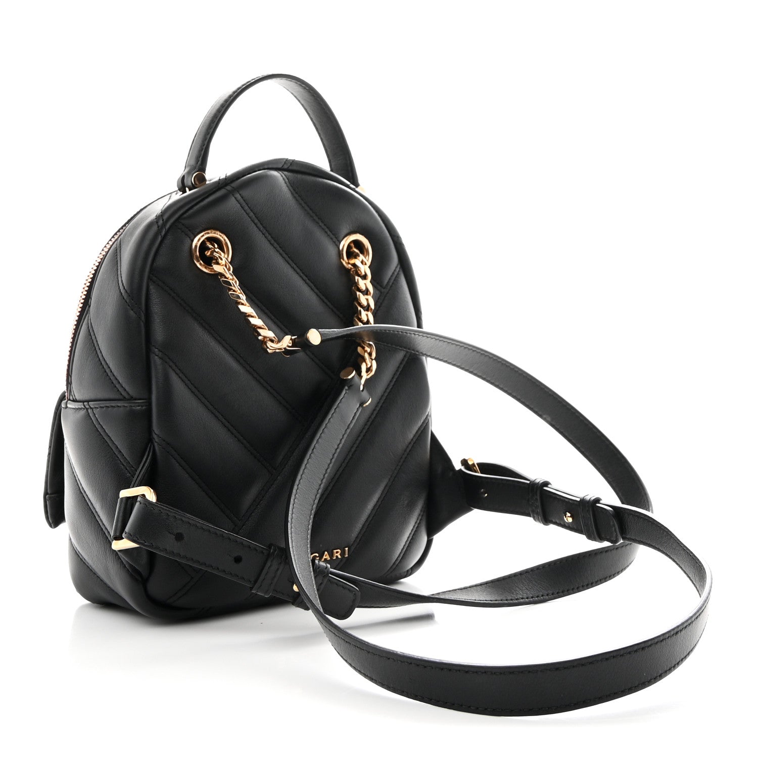 Calfskin Matelasse Serpenti Cabochon Backpack Black