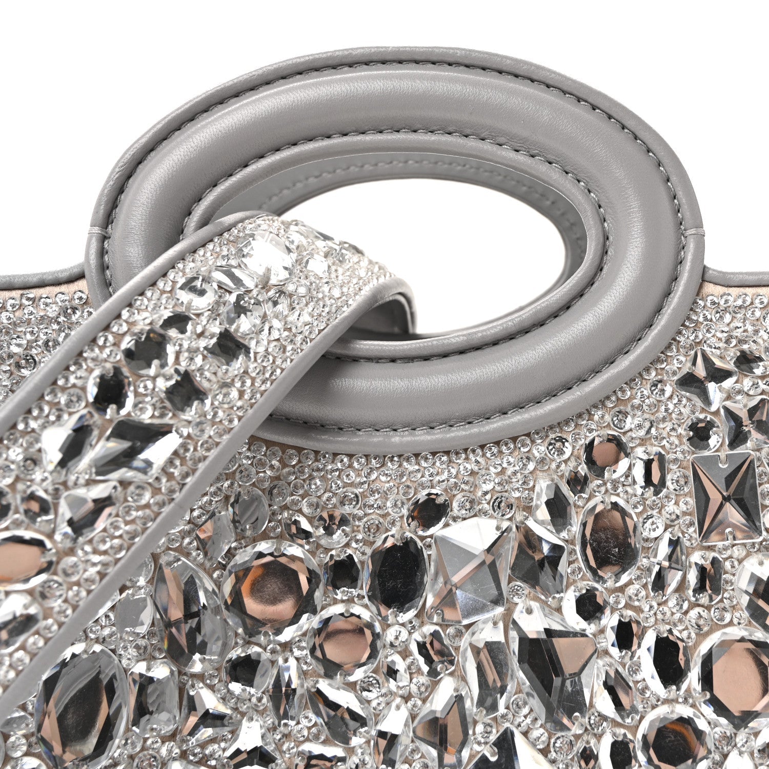 Crystal Mini Le Troisieme Shopping Bag Grey