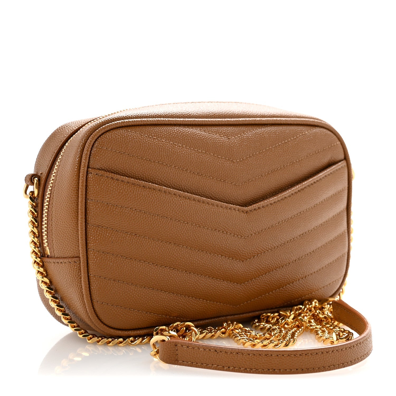 Grain De Poudre Matelasse Monogram Mini Lou Camera Bag Dark Natural