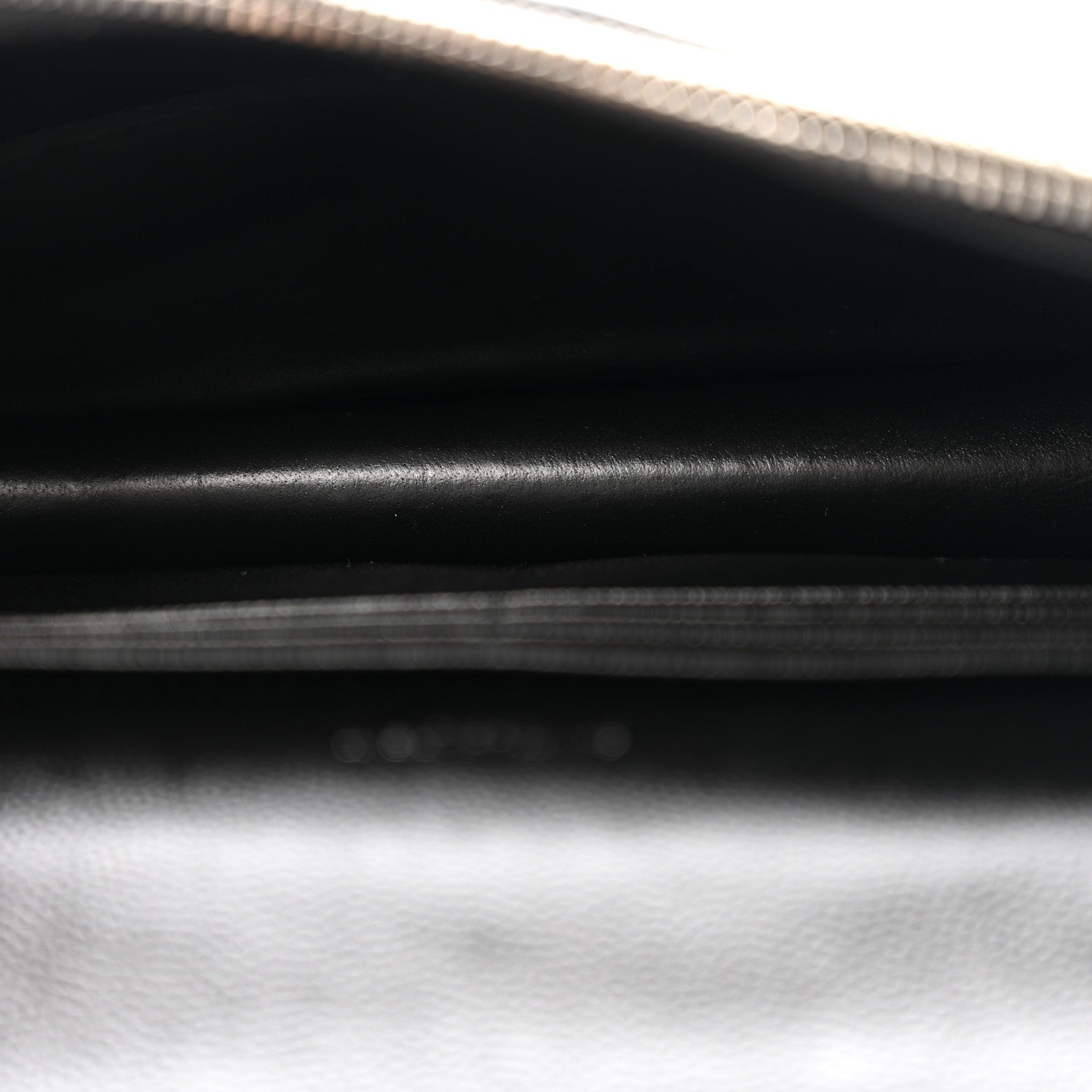 Grain De Poudre Matelasse Chevron Monogram Envelope Chain Wallet Black