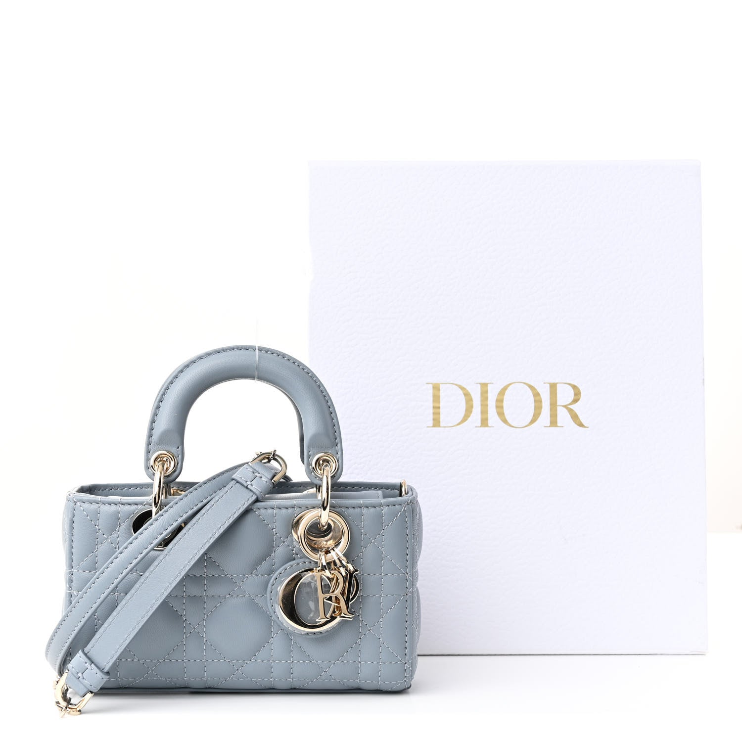 Lambskin Cannage Micro Lady D-Joy Cloud Blue