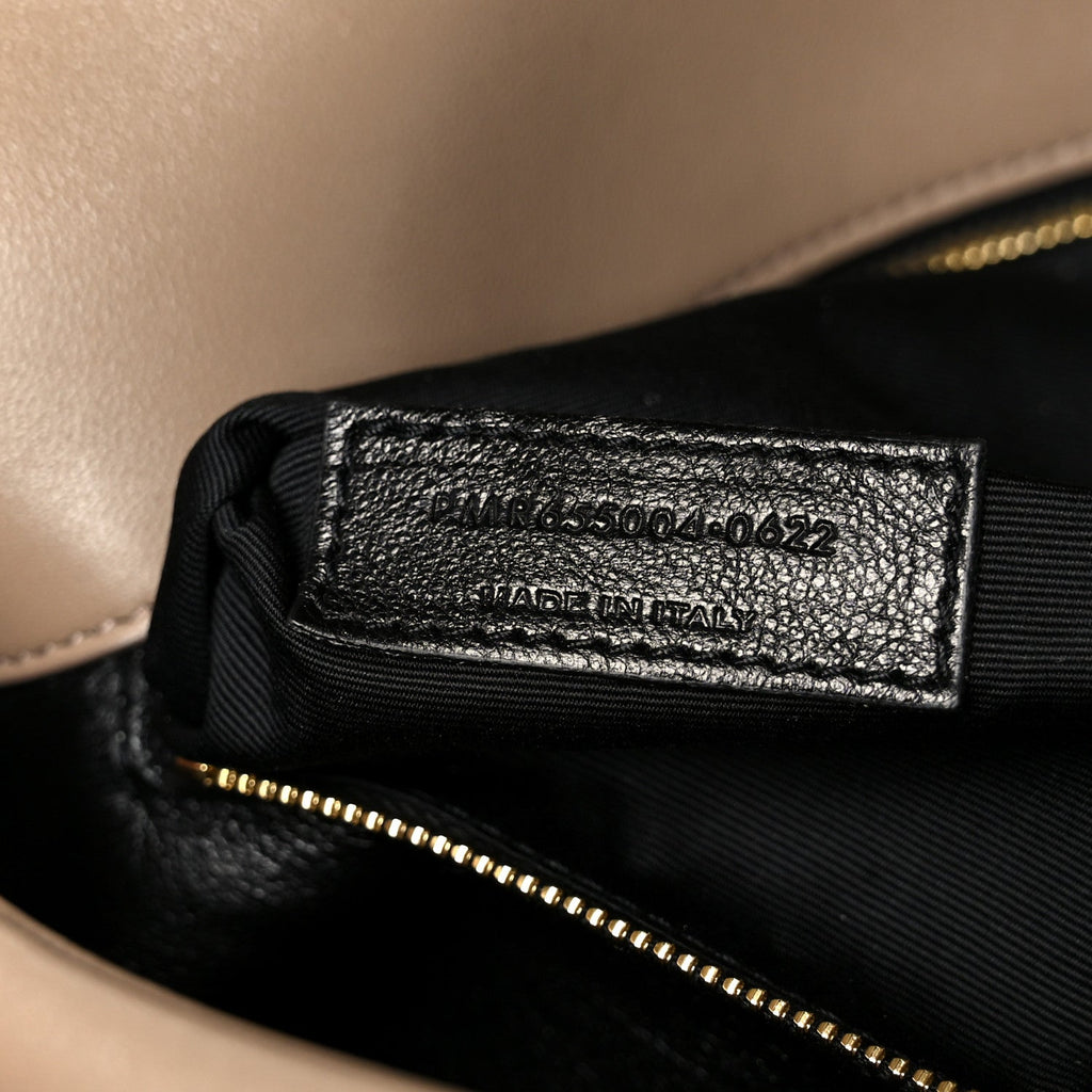 Lambskin Quilted Sade Puffer Envelope Clutch  Taupe