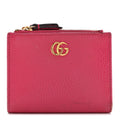 Dollar Calfskin GG Marmont Compact Wallet Box Pink
