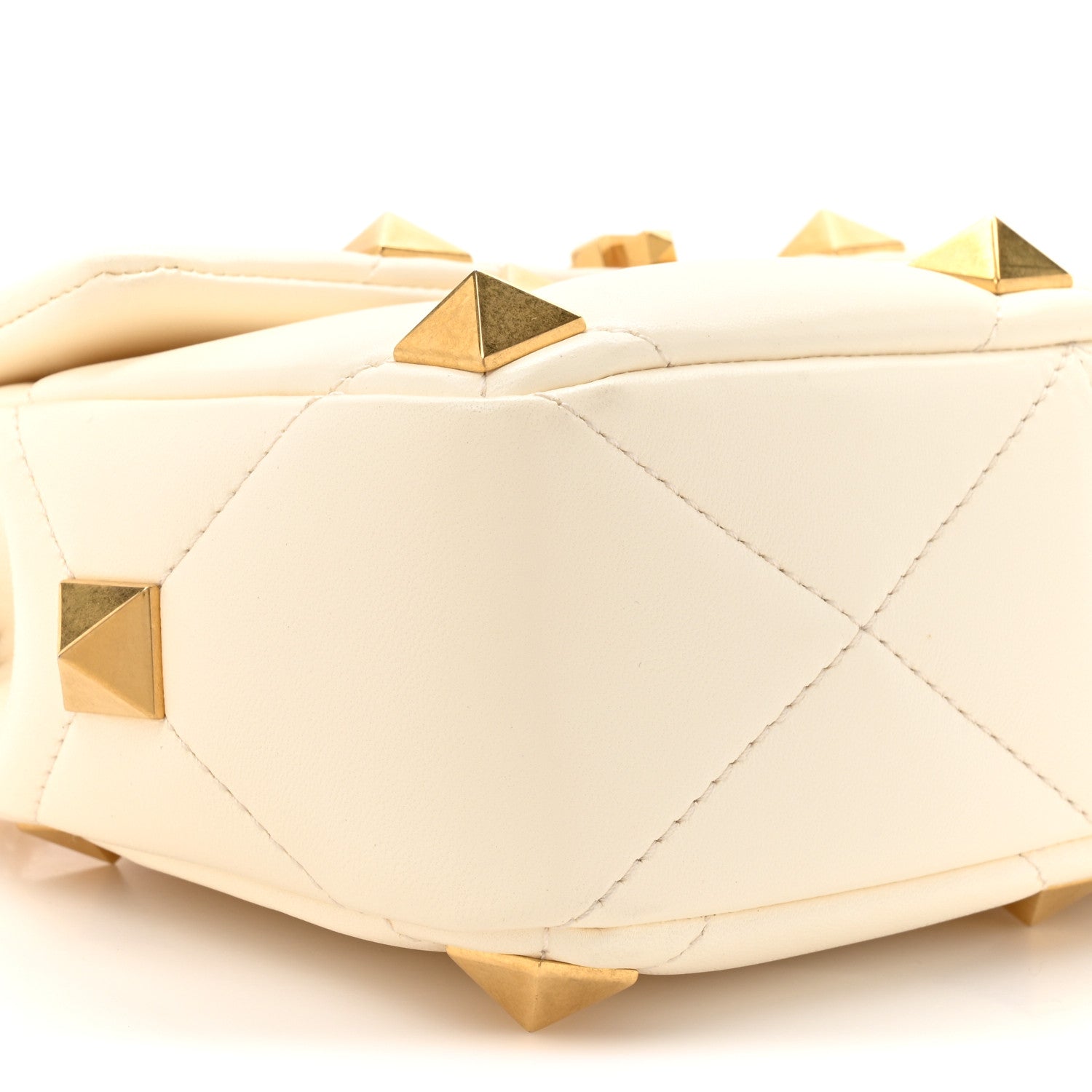 Nappa Medium Roman Stud Shoulder Bag Ivory