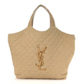 Nubuck Suede Quilted Maxi Icare Shopping Tote Beige