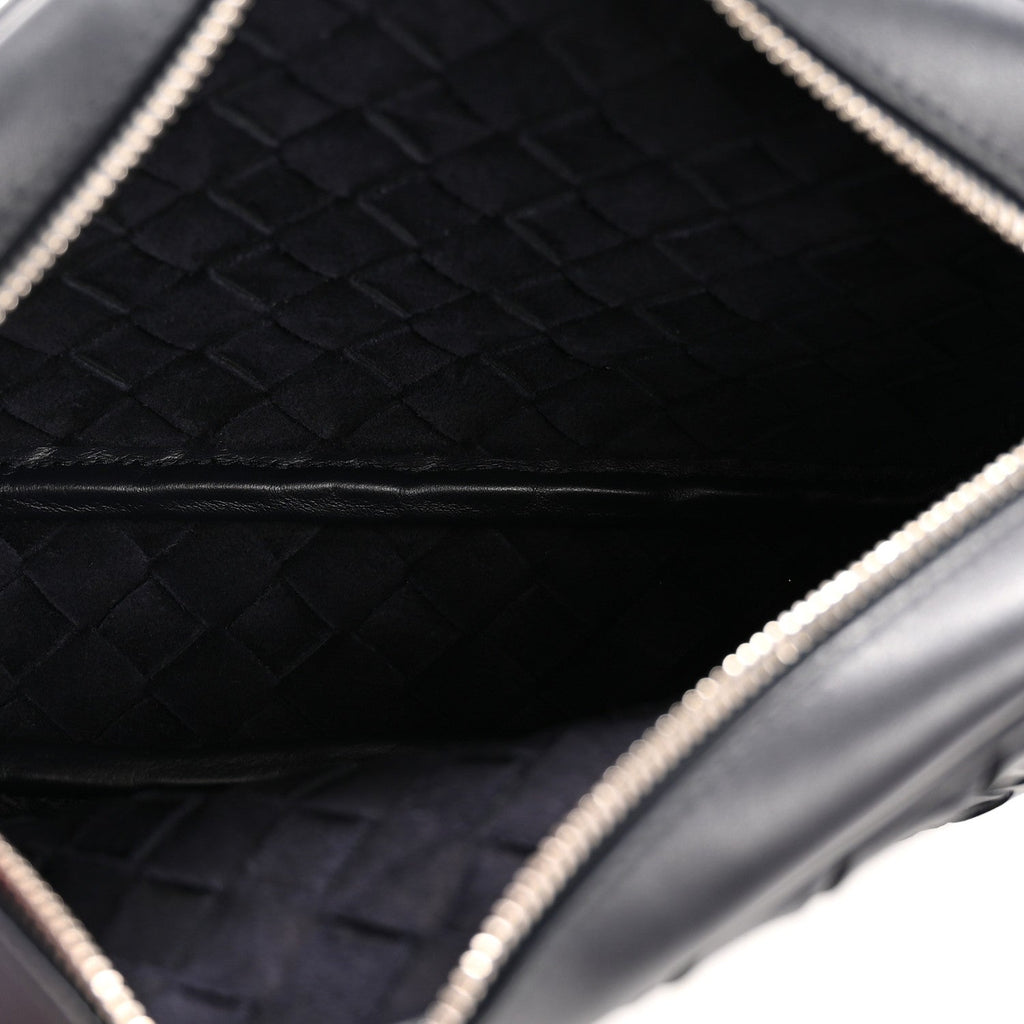 Calfskin Intrecciato Small Camera Bag Navy
