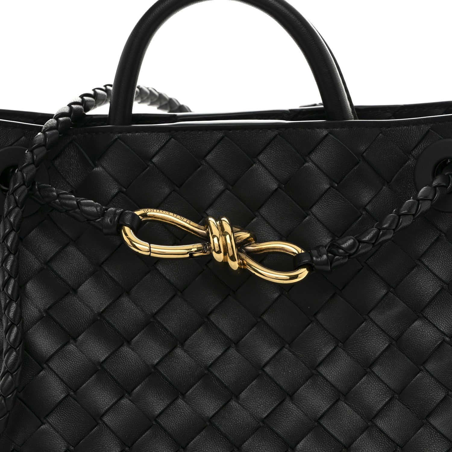 Nappa Intrecciato Small Andiamo Shoulder Bag Black