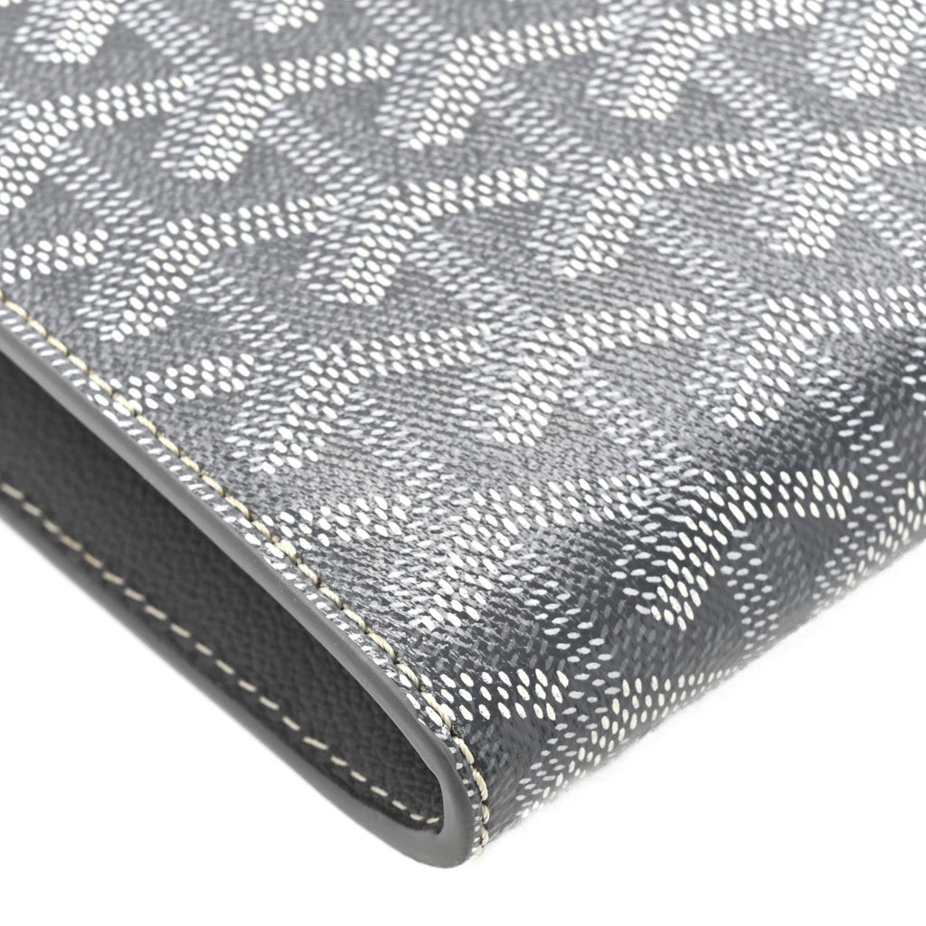 Goyardine Calfskin Chypre Wallet Pouch Grey