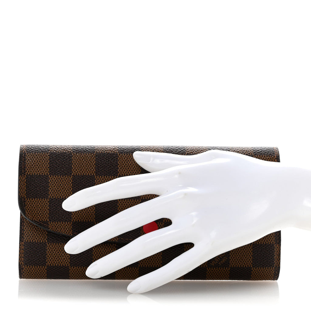 Damier Ebene Emilie Wallet Red