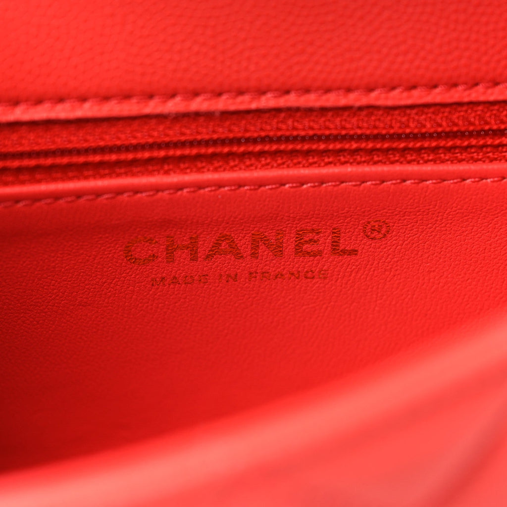 Caviar Quilted Mini Sweet Classic Flap Red