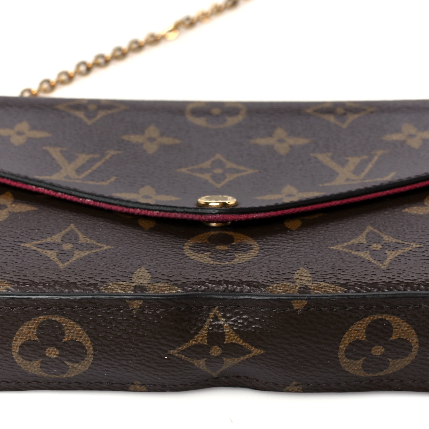 Monogram Pochette Felicie Chain Wallet Fuchsia