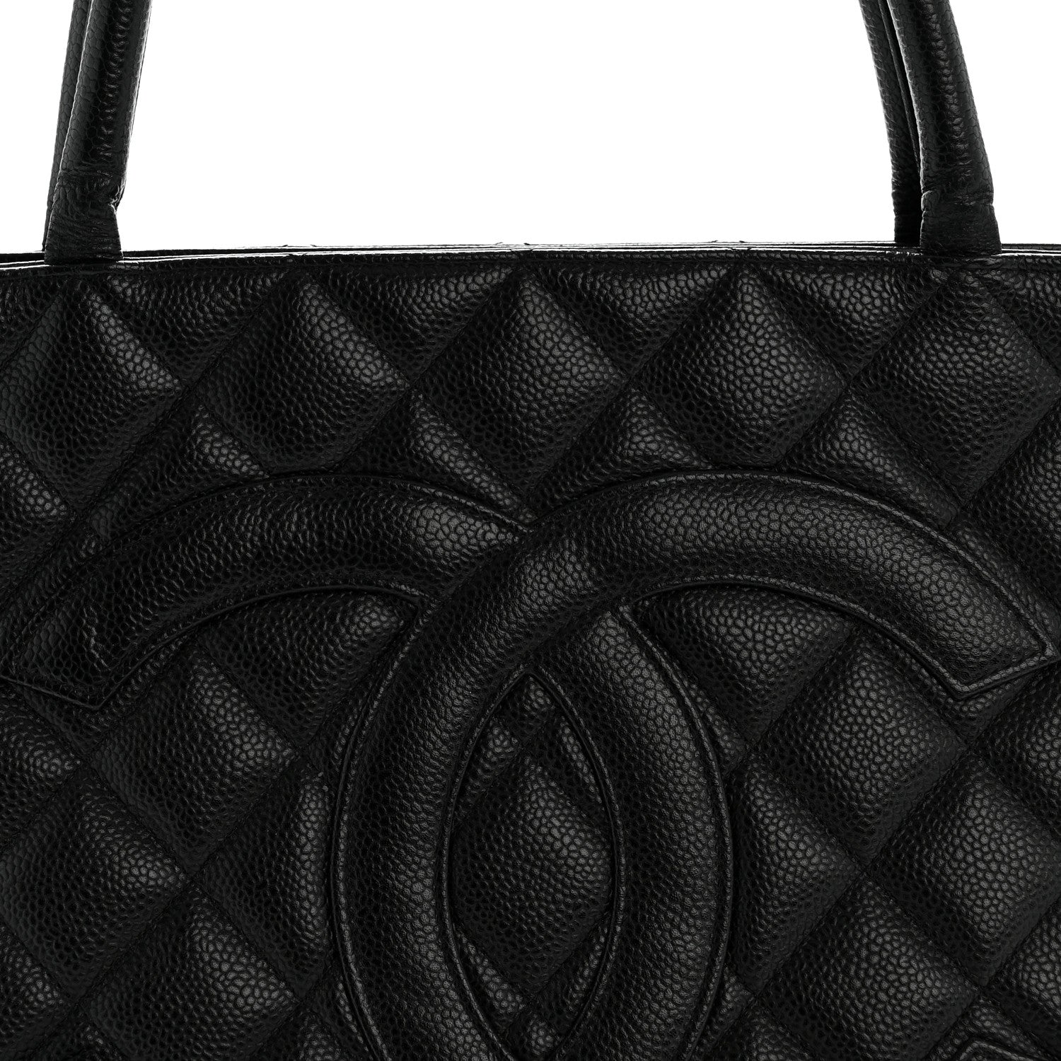 Caviar Quilted Medallion Tote Black